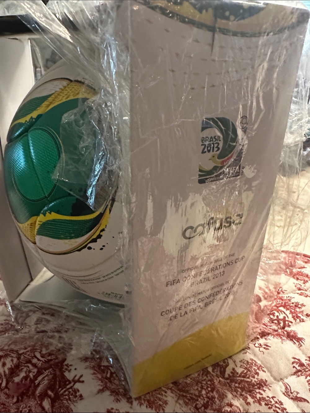 Official Confed Cup 2013 White & Green Souvenir Soccer Ball by Addisas Cafusa